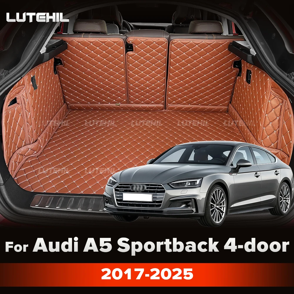 Kofferraummatte für Audi A5 Sportback 4-Türer 2017-2025 24 23 Auto-Kofferraummatten Teppich mit Rückenlehnen-Schutz Kofferraumzubehör