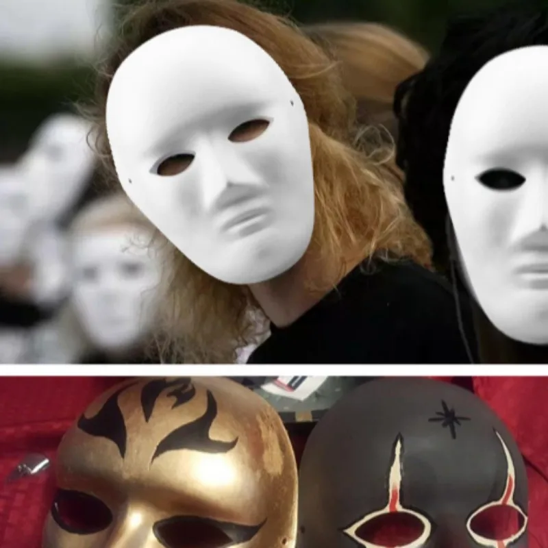 Halloween DIY weiße Maske Fuchs Männer Frauen Gesicht lackierbare leere Papier masken glückliche Festival Feier elastische Seil Gesicht Schild Requisite