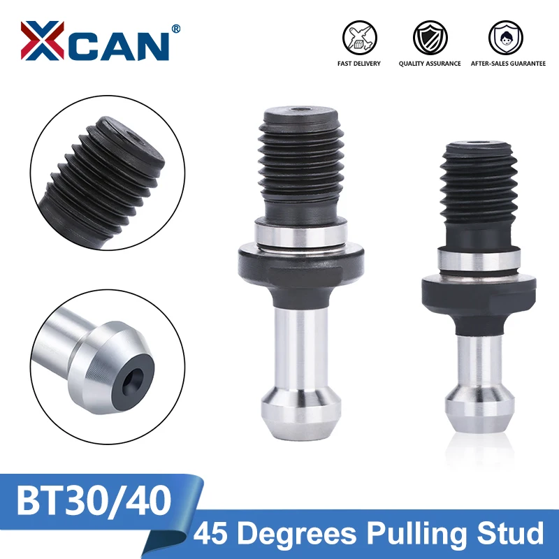 XCAN Tool Holder Pull Nail for Spindle Tool Holder Pull Stud 45Degrees BT30 BT40 Pulling Nail Retention Knob CNC Milling Tool