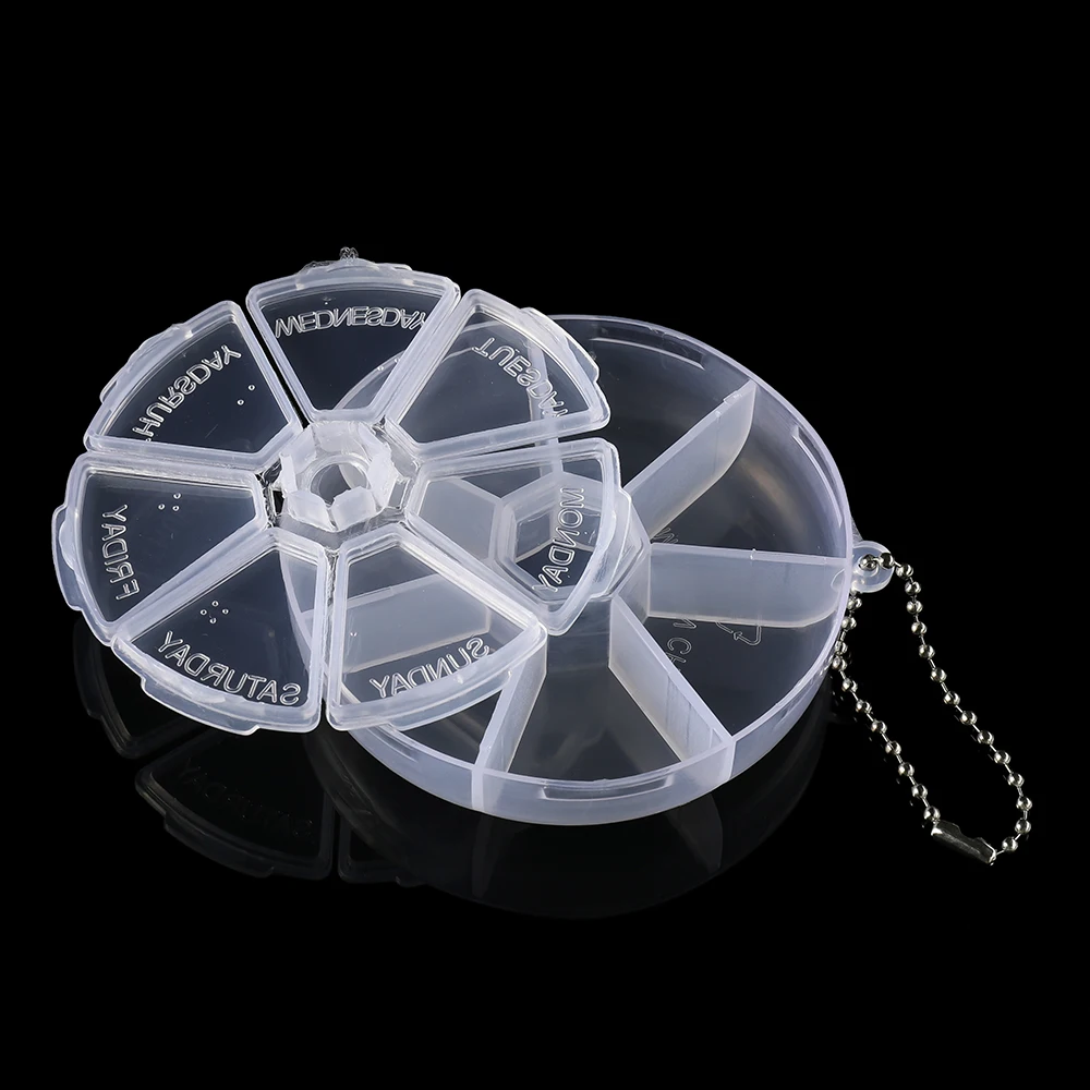 SW 7 Grids Weekly Pill Box Portable Travel Case for Medicine Vitamins Fish Oils Jewelry Storage Organizer - 7 Days Container