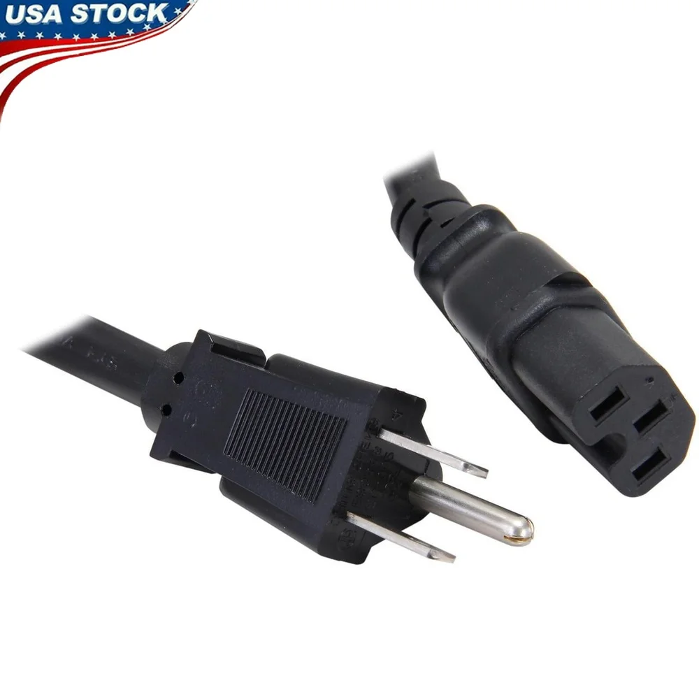

8ft Heavy Duty 14AWG Computer Power Cord NEMA5-15P C15 Male to Male Connector Electronics Power Supply