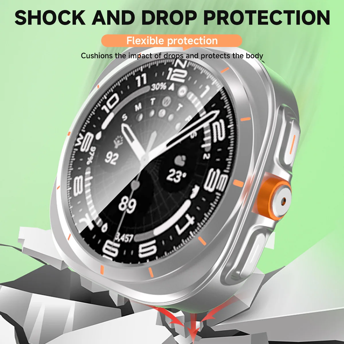 Change To Ultra Case for Samsung Galaxy Watch 7 6 40 44mm Upgrade To Galaxy Ultra 47mm Tempered Glass Screen Protector