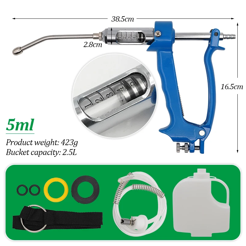 Imagem -06 - Animal Veterinário Dispositivo de Dosagem Contínua Vaccine Automatic Drug Gun Drench Injeção de Cabra e Porco com Pote 10 20 30ml