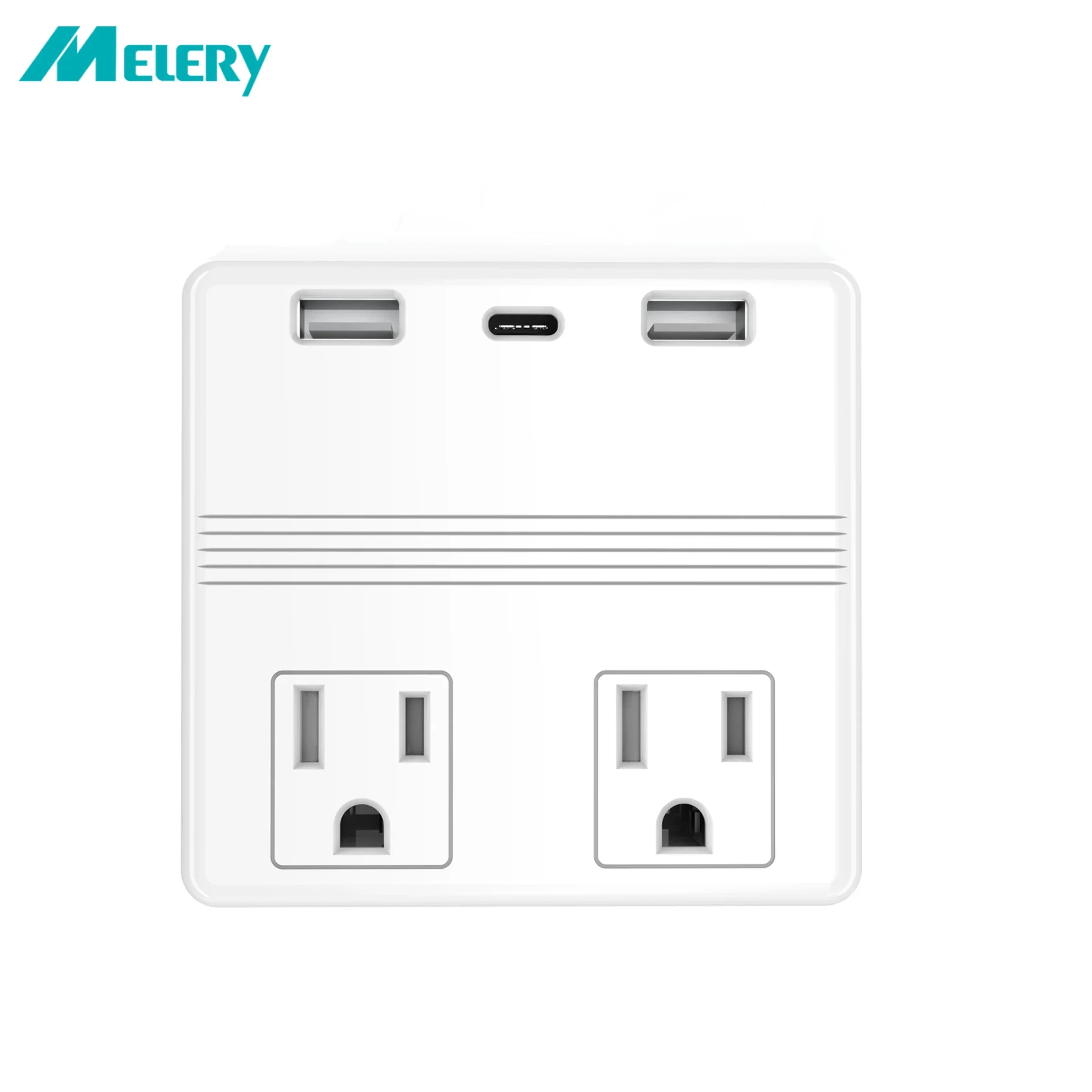 Melery Power Plug US Wall Sockets Outlet Dual USB C Type-C Charger 4.8A Fast Quick Charge Adapter podróżny do domowego biura hotelowego
