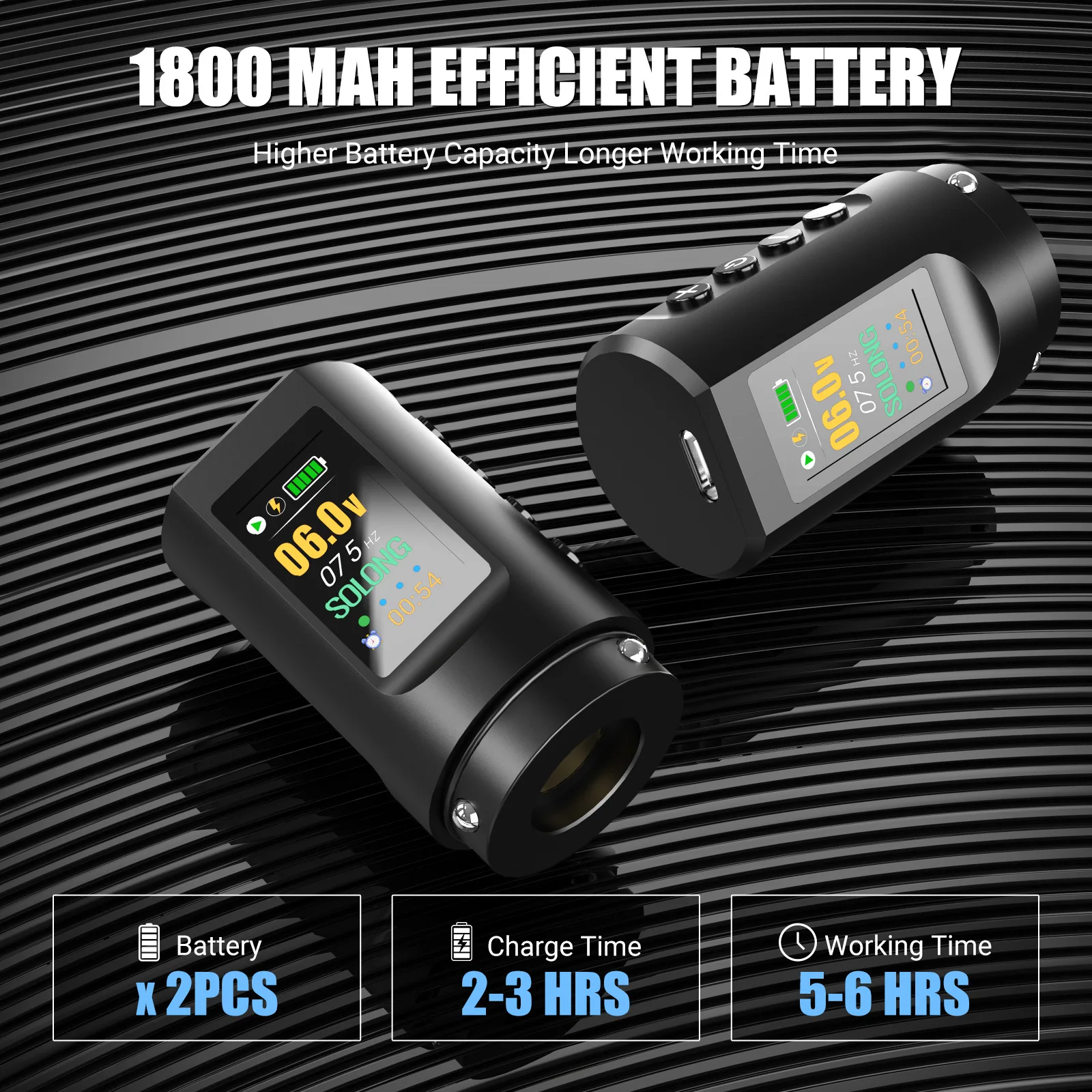 "آلة الوشم ذات البطارية المزدوجة، قلم الوشم القابل للتعديل، قلم البطارية الكل في واحد" #3