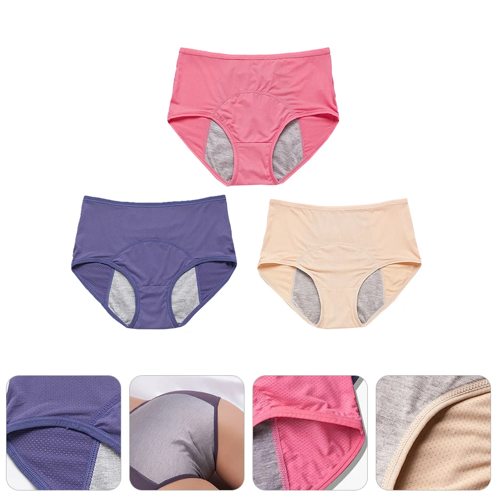 

3 Pcs Leak Proof Menstrual Comfortable Physiological Pants Anti-leak Sanitary Women Briefs Panties