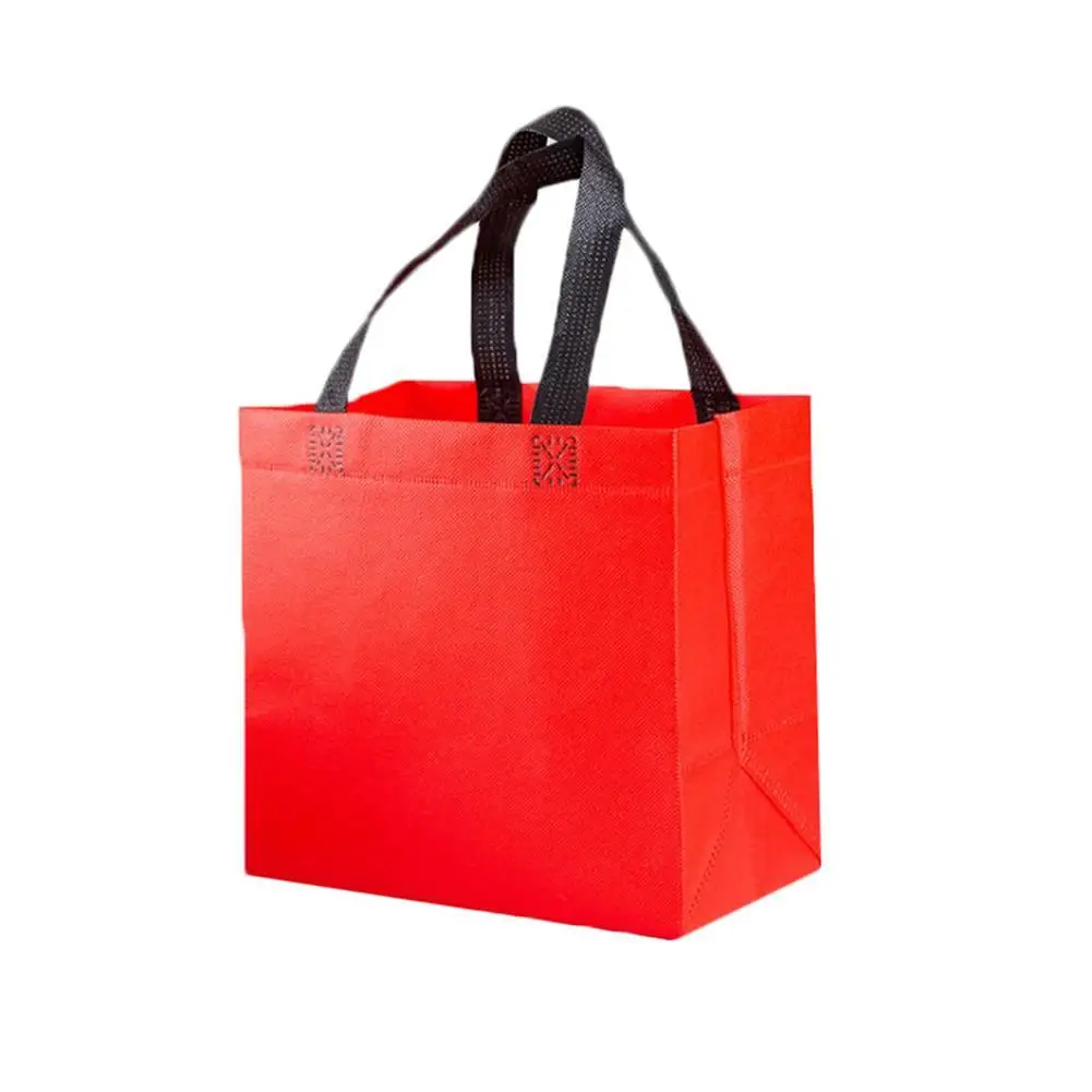 Casual Foldable Shopping Bag Reusable Eco Unisex Fabric Non-woven Shoulder Fabric Bags Pure Color Tote Grocery Bags Pouch