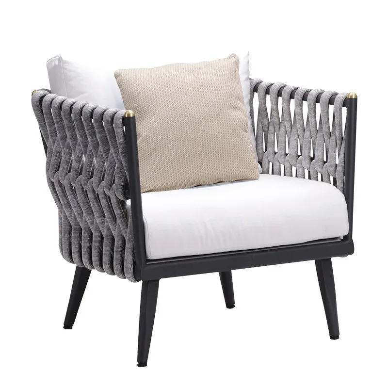 

Luxury Hotel Resort Villa Rope Outdoor Furniture Leisure Aluminum Rattan Wicker Garden Sofa Patio Furniture Sofa Lounger