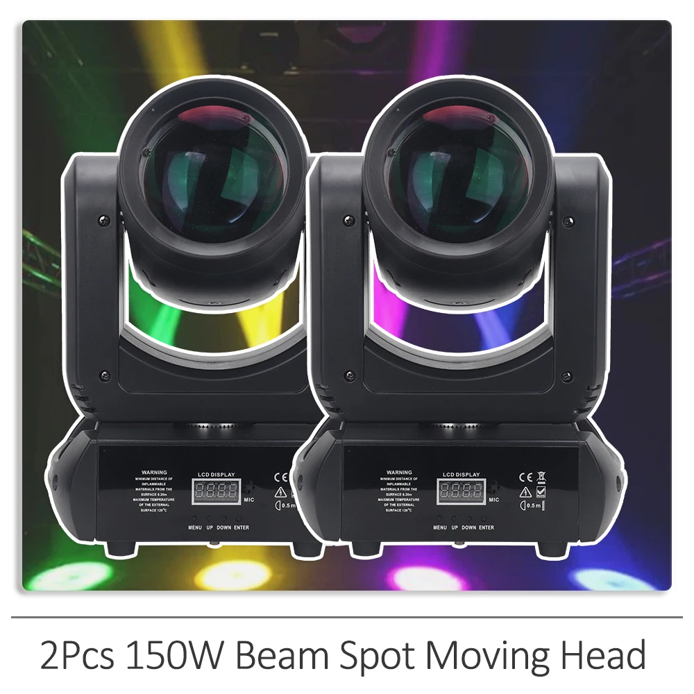 2Pcs/lot New 150W Beam Spot Moving Head Light With 18 Rotating Prism DMX For DJ Disco Party Club Wedding Stage Lighting Effect