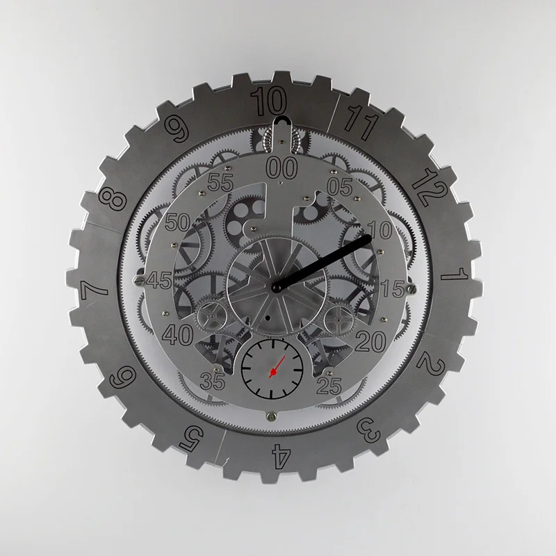 18-Inch Creative Metal Mute Running Gear Clock