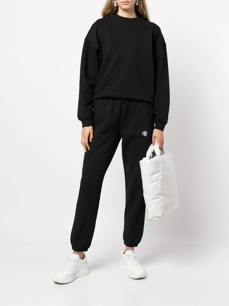 Pantalon élastique à jambe droite pour femmes, logo classique AB, doublure noire imprimée, saisir le sourire, européen et américain, automne et hiver, nouveau