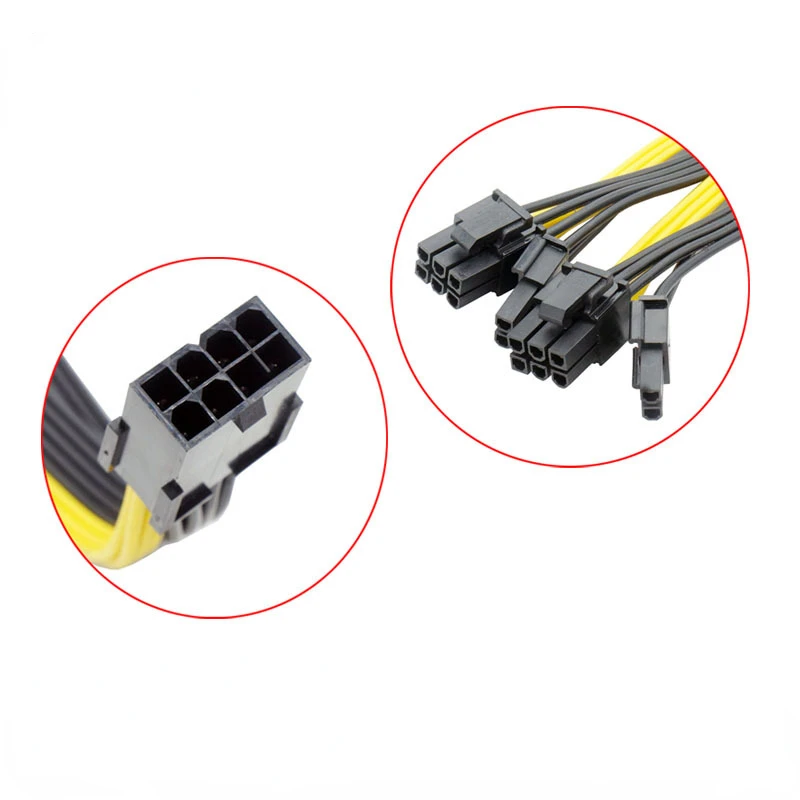 GPU Molex PCI-e 6pin / 8pin PCI Express To 2 X Double PCIe (6+2) 8 Pin Motherboard Graphics Video Card Splitter Hub Power Cable