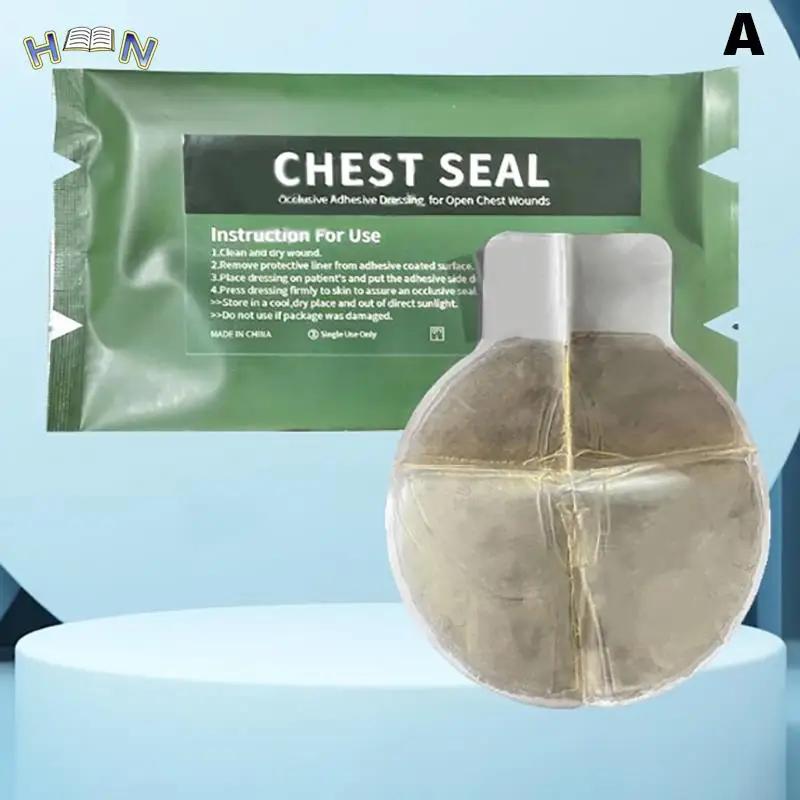 1PC Medical Vent Chest Seal Occlusive Adhesive Dressing for Open Chest Wounds Survival Emergency Trauma Sticker First Aid Patch