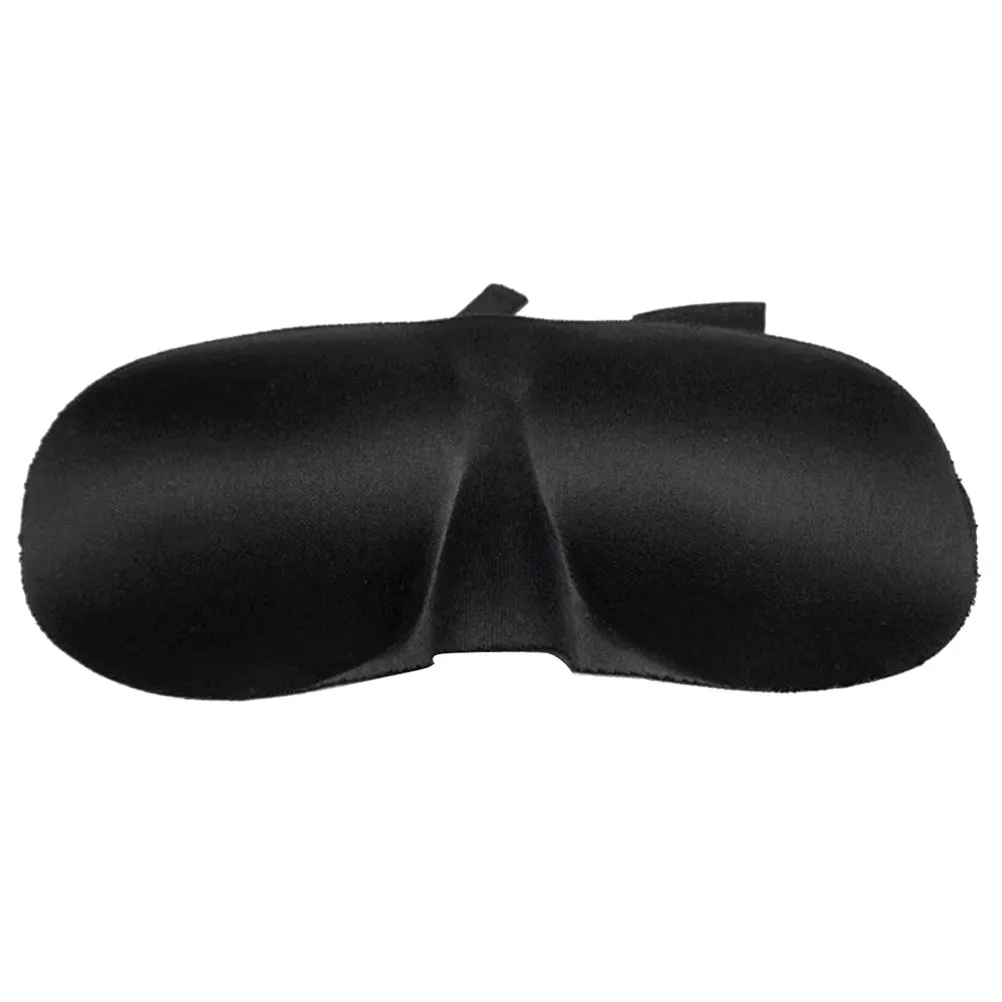 3D Sleeping Eye Mask Black Polyester Unique 3D Shape Blocks Ambient Light Restful Sleep Travel Office Home Sleeping Eyeshade