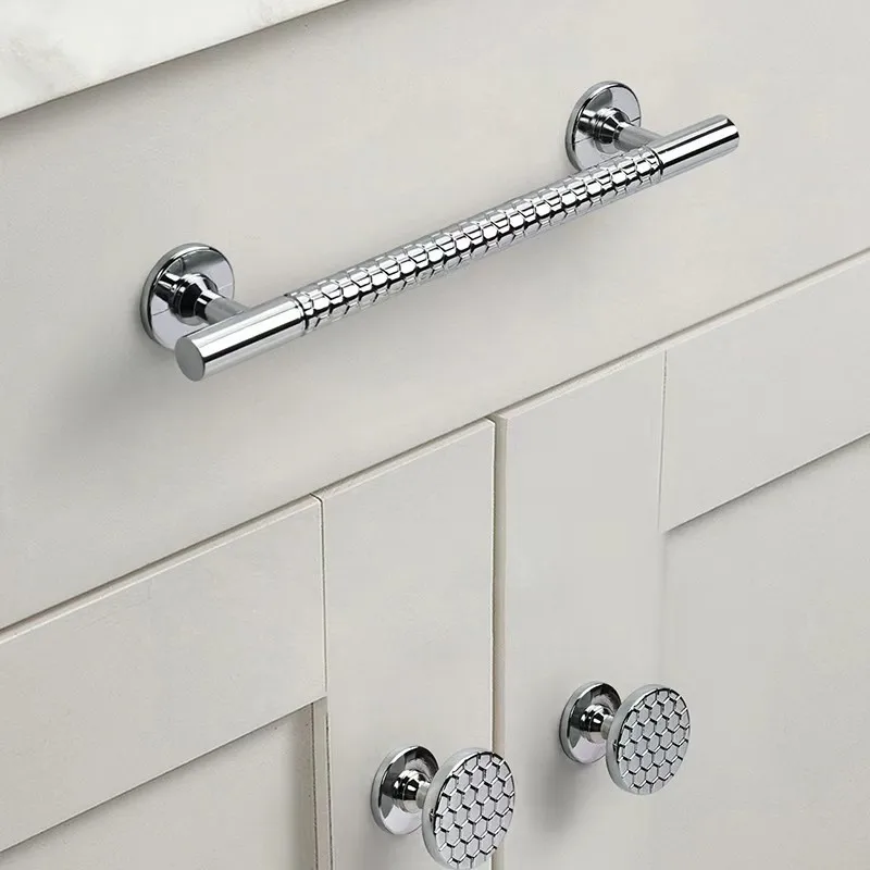 OK3-Nordic Style Retro Cabinet Pulls Drawer Single Hole Antique Copper Wardrobe Door Solid Zinc Alloy Roller Plating Handle
