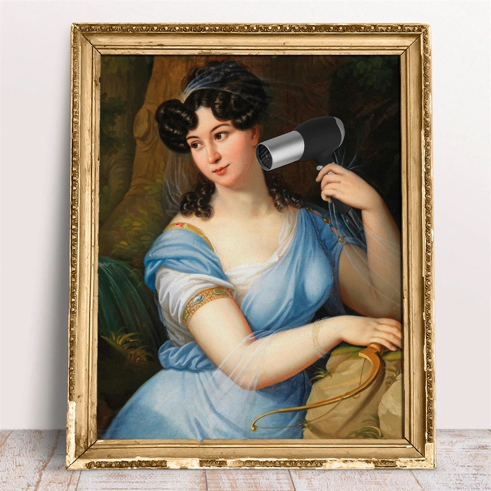 Bathroom Wall Art Decor Victorian Lady Vintage Bad Smell Poster Funny Toilet Wall Art Print Toilet Humor Art Canvas Painting