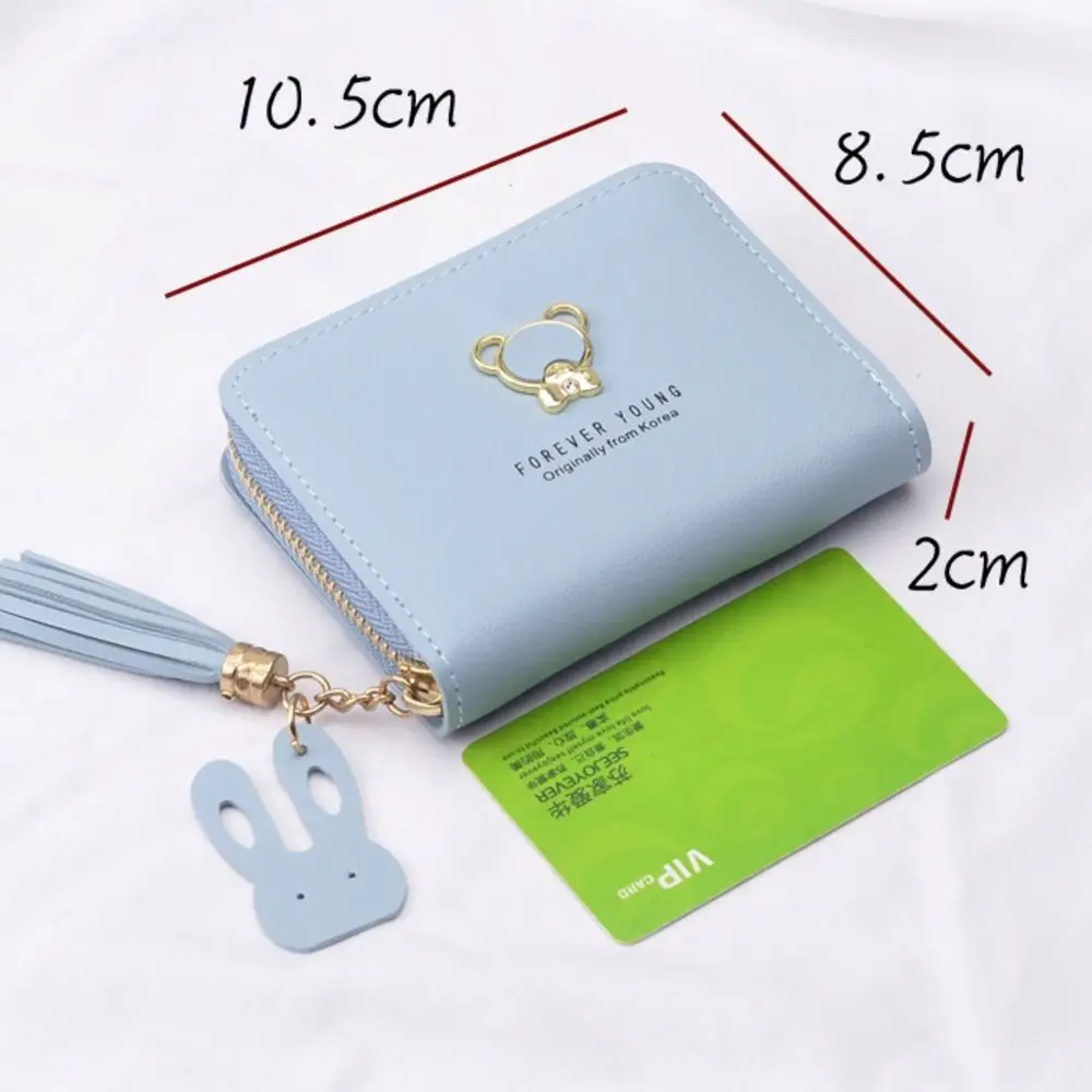 女性用合成皮革コインバッグ,かわいいパンダジッパー,クレジットカードホルダー,タッセル付きペンダント,女の子用マネーバッグ,耐久性のあるコインホルダー