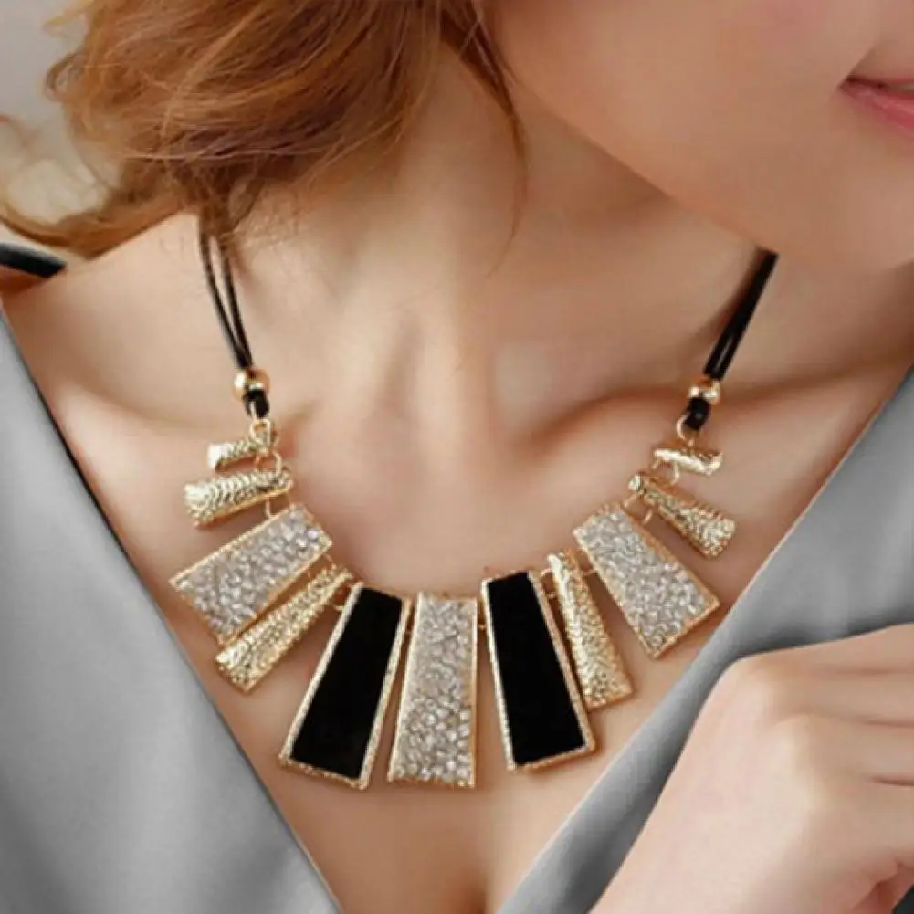 Leather Necklace Alloy Sweater Collar Decorative Hypoallergenic  Fashion Women Leather Choker