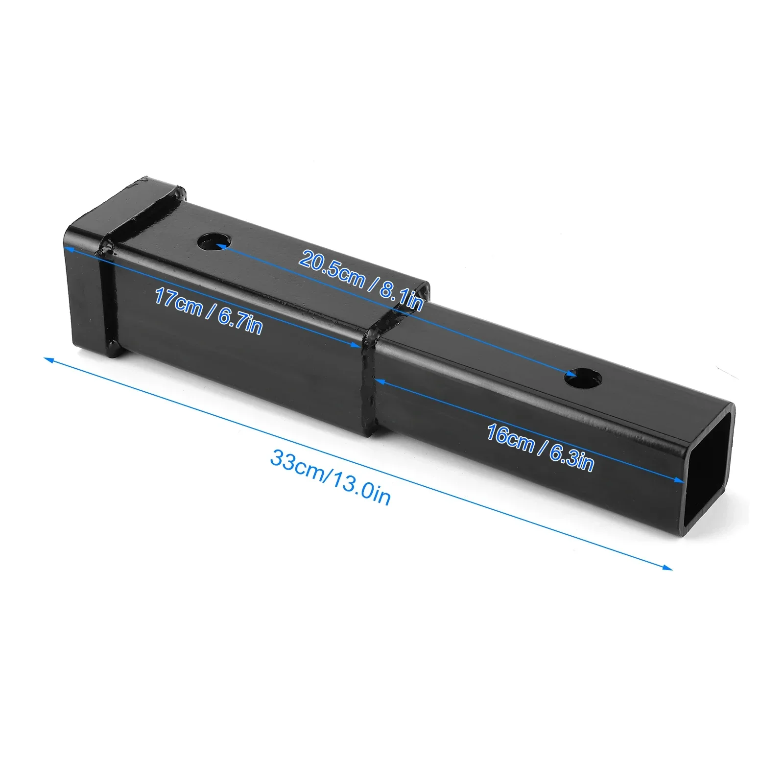 12in Trailer Hitch Extension 5000lbs Towing Extender Steel Square Tube For Class 3/4 2in Receiver