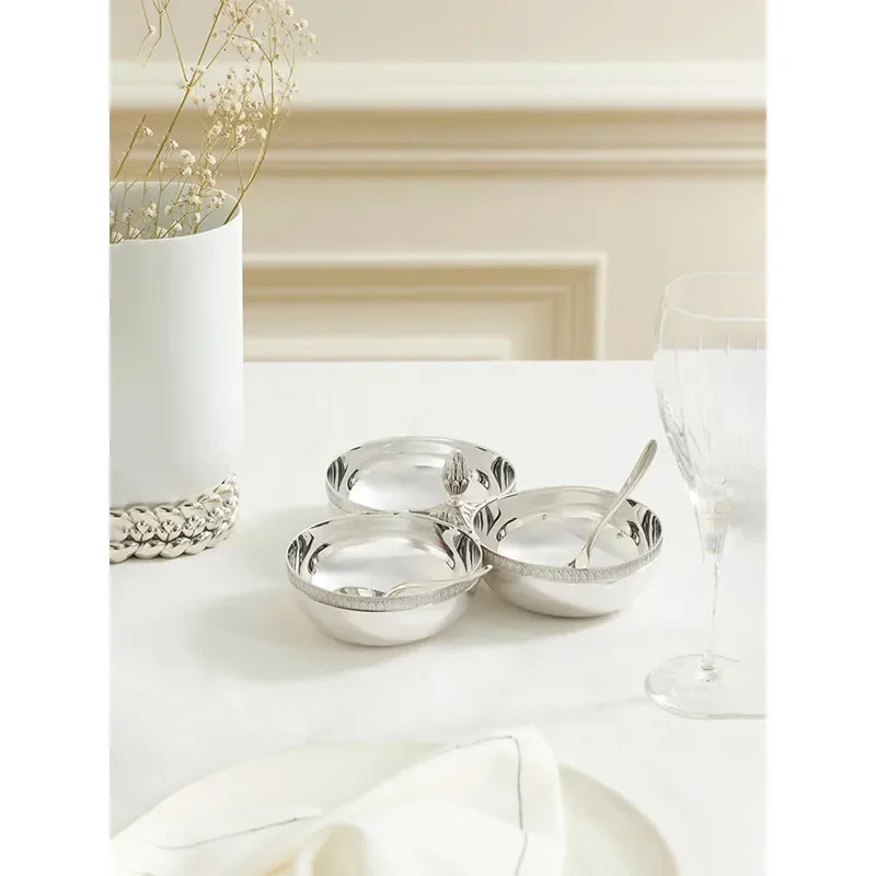 Stainless Steel Snack Plate European Style Fruit Dish for Hotel Restaurant KTV Candy Dessert Bowl Dried Fruit Serving Tray