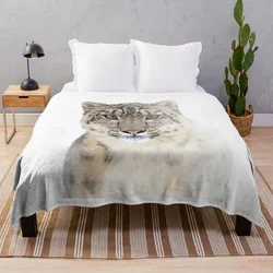 Portrait of a Snow Leopard Throw Blanket anime Blanket Sofa For Sofa Thin