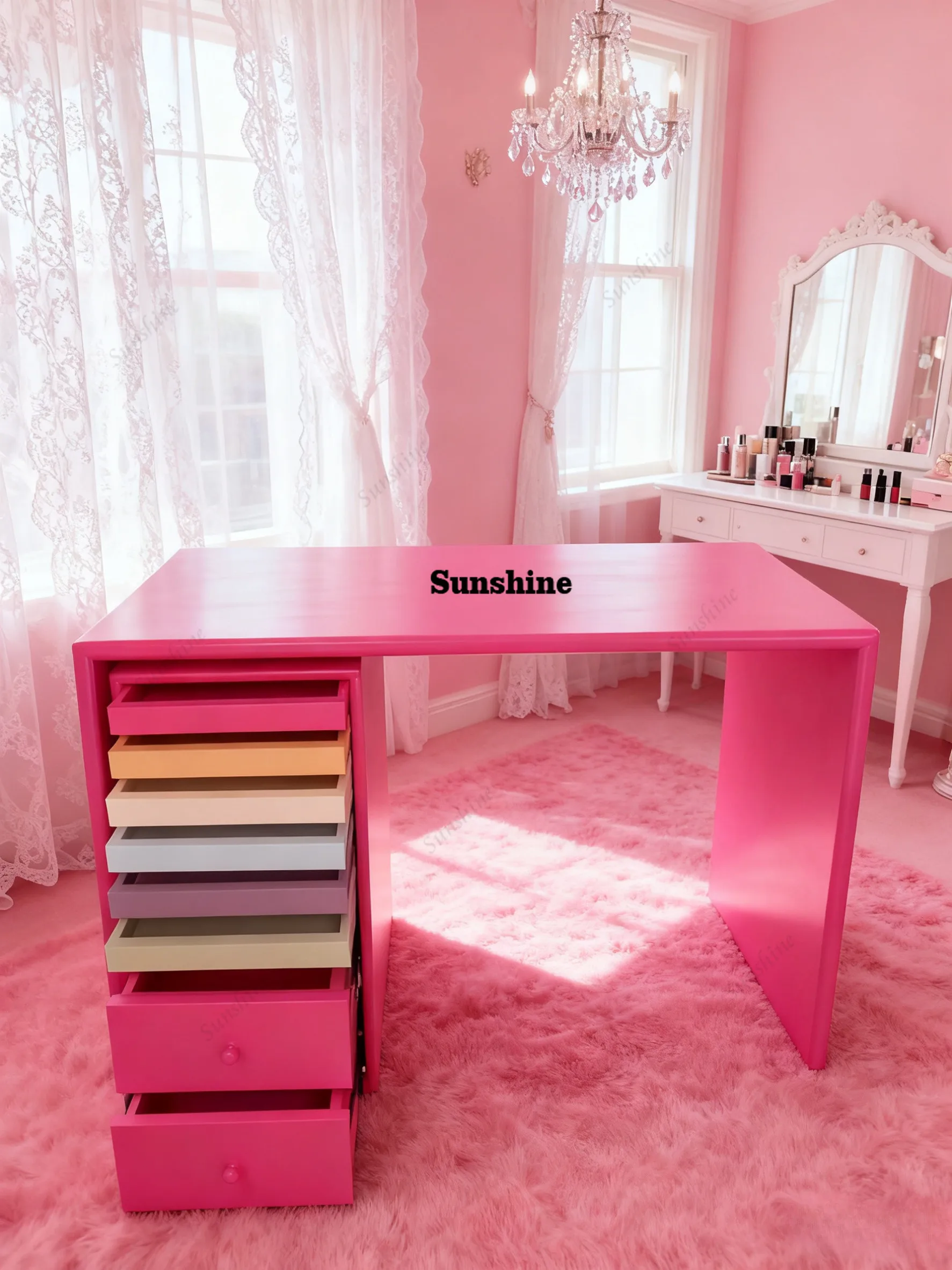 

Dopamine Bauhaus Pink Dresser Computer Office Desk