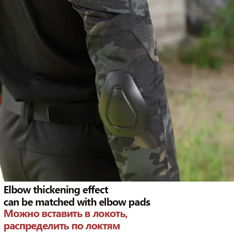 Tactische Pakken Milita Uniform Camo Jacht Shirts Cargo Broek + Pad Airsoft Paintball Jacht Kleding Sets Slijtvaste Outdoor