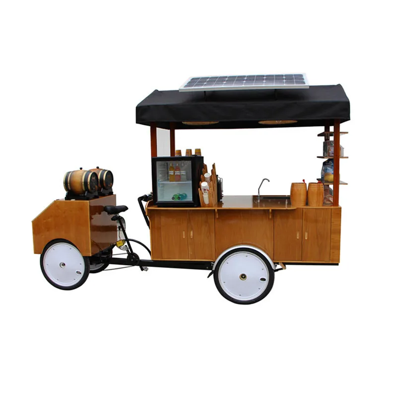 Customizable Electric Cargo Bike Street Vending Bicycle Adult Tricycle Moblie Drink Bubble Tea Coffee Van Cafe Cart for Sale