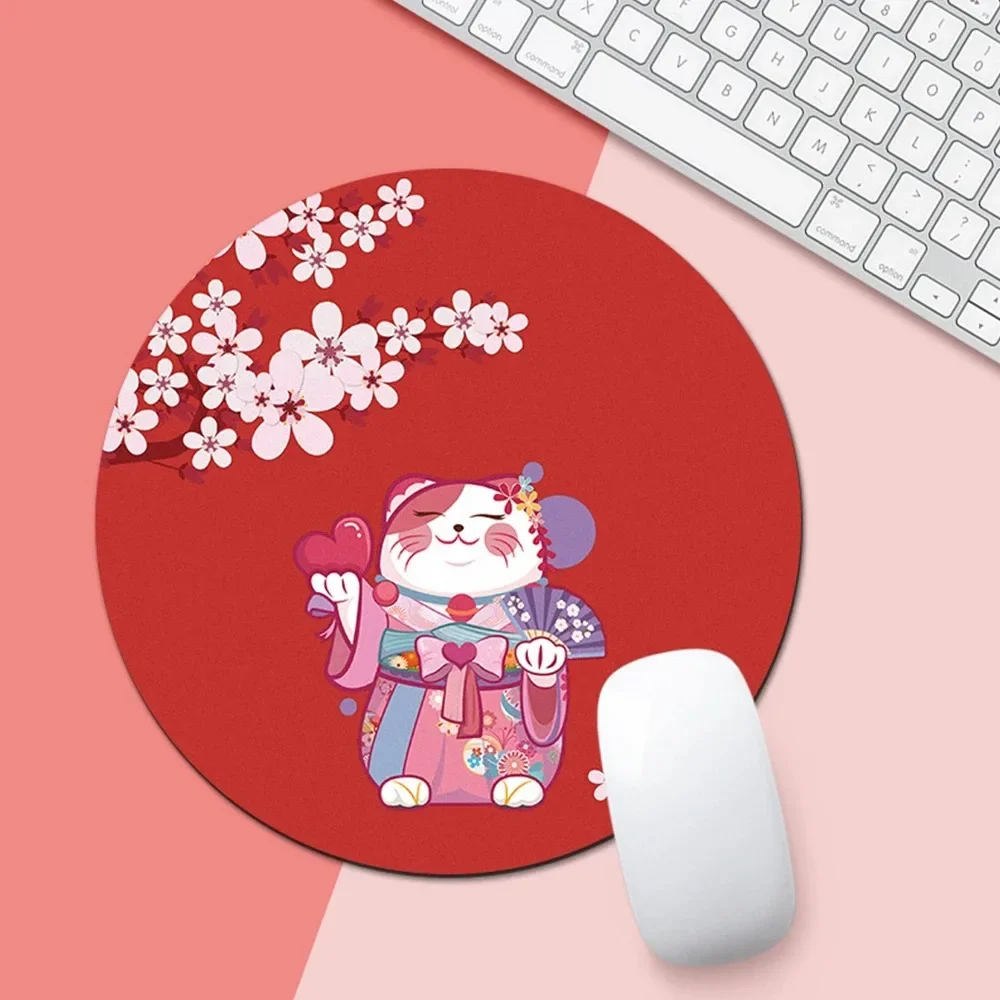 200mm Kawaii Round Mouse Pad Desk Pad Laptop Mouse Mat for Office PC Computer Keyboard Non-Slip Rubber Desk Mat Коврик Для Мыши