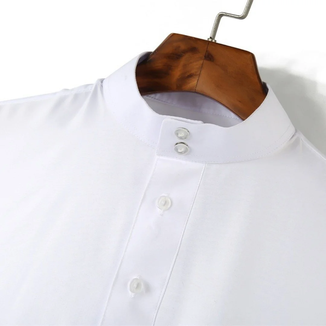 Robe masculino de manga comprida com gola árabe saudita, robe muçulmano do Ramadã, roupas islâmicas do Oriente Médio