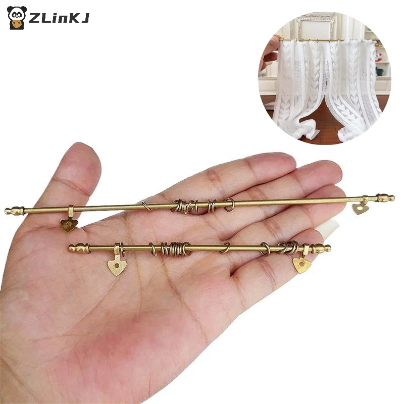 ▶1 Piece Dollhouse Removable Metal Curtain Rod Miniature Model Children Handmade Toy Doll Accessories