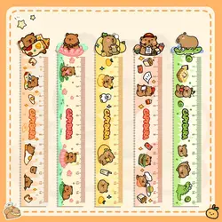 Creative 15cm Capybara Ruler School Office Supplies Acrylic Drawing Tools Cute Cartoon Wavy Lines Straight Ruler