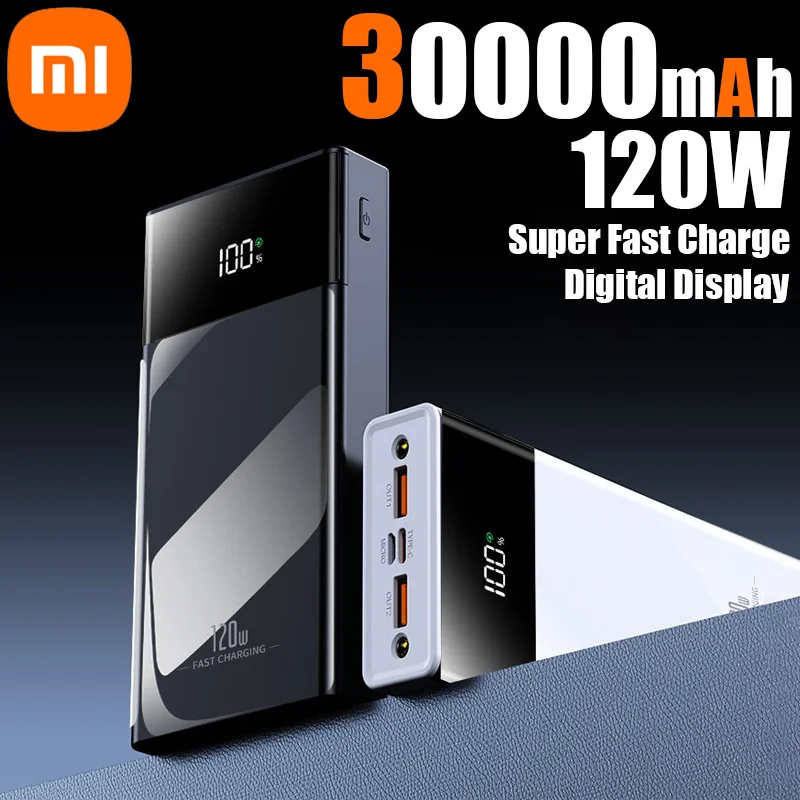 Xiaomi 120W High Capacity Power Bank 30000mAh Fast Charging Powerbank Portable Battery Charger For iPhone Samsung Huawei Xiaomi