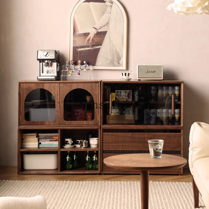 

Module all solid wood storage display dining side living room combination TV cabinet