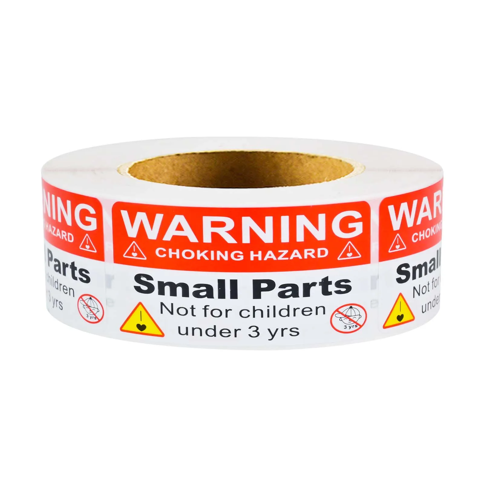 1*2in 500Pcs Red and White Color Combination Suffocation Hazard Warning Labels Small Parts Suffocation Warning Stickers Packaging and Transport Warning Stickers