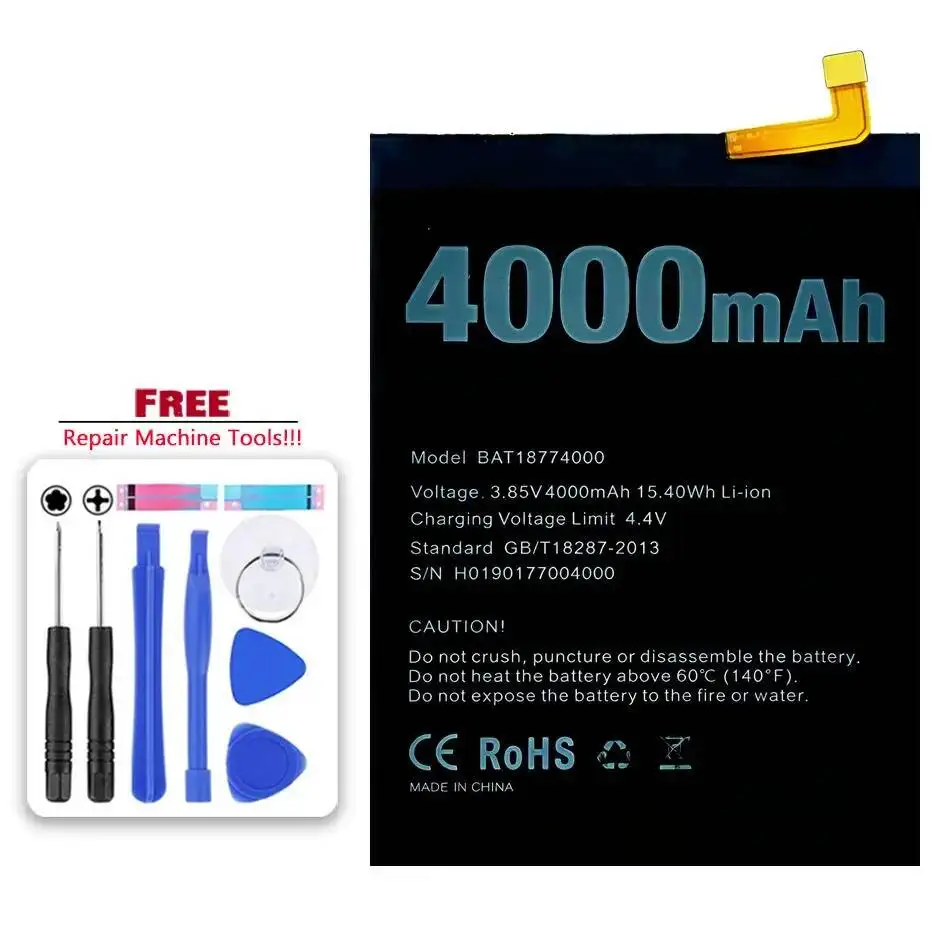 

For Doogee Y8 Plus BAT18774000 4000Mah Mobile Phone Battery Reliable Power High-Efficiency