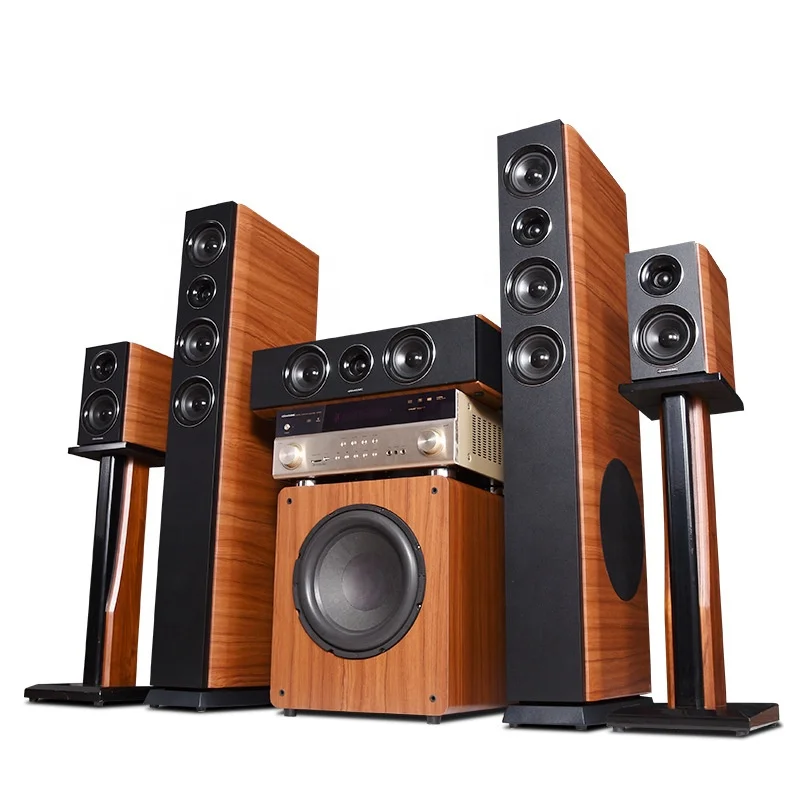 Hot Selling 5.1 Home Theater System Wooden Box Powerful Sound Karaoke Speaker Home Theatre Systems