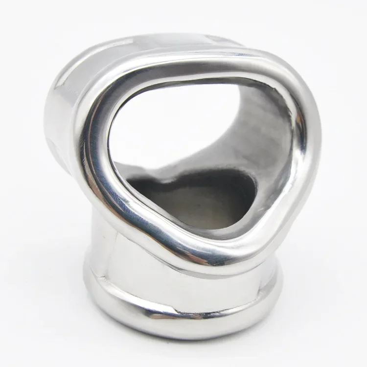 HotX Stainless Steel Chastity Device Ball Stretcher Enhancer Scrotum Restraint Testicle Binding Cage Protector Penis Ring