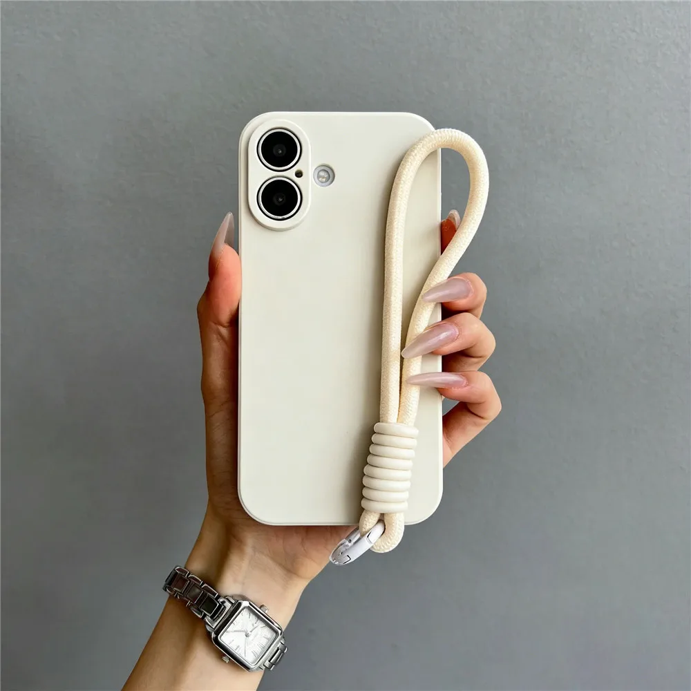 Hochwertige Silikon-Handyhülle mit angenehmer Haptik für iPhone 18 17 16 15 14 13 Pro Max Plus mit Handgelenkschlaufe, Sturzschutz und weicher Abdeckung