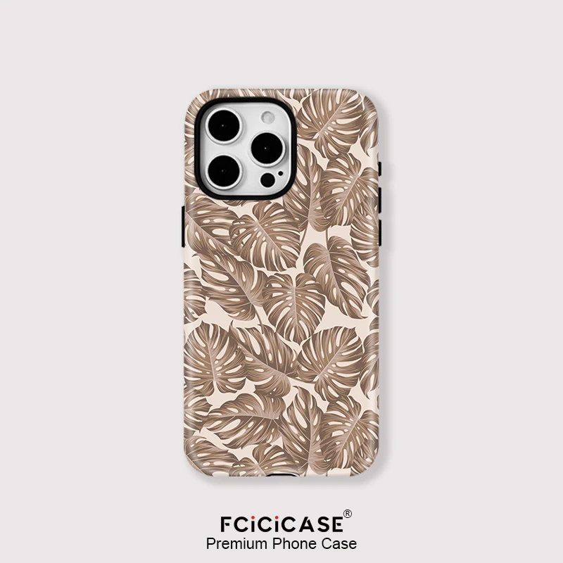 Handyhülle für iPhone 16 15 Pro Max 14 13 12 11 Plus Silikon Schutzhülle Acryl TPU Zwei in einem magnetischen Blätter Musterhülle