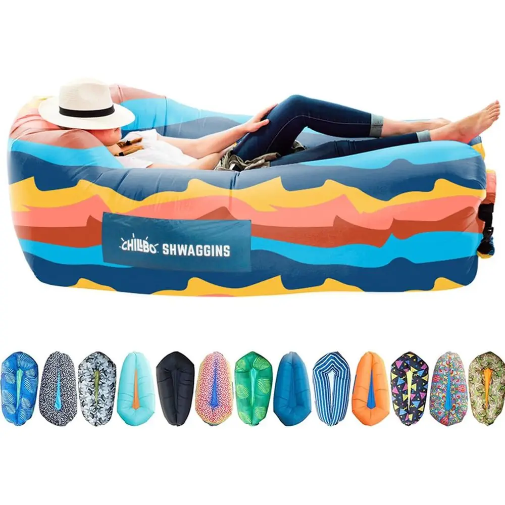 

Portable Air Lounger - Easy Setup, Durable Ripstop, Ideal for Beach, Camping, and Festivals