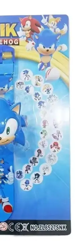 Cartoon Sonic Flip Design Projection Electronic Watch  Party Toy Watch Fashion Casual Wristwatch Gift