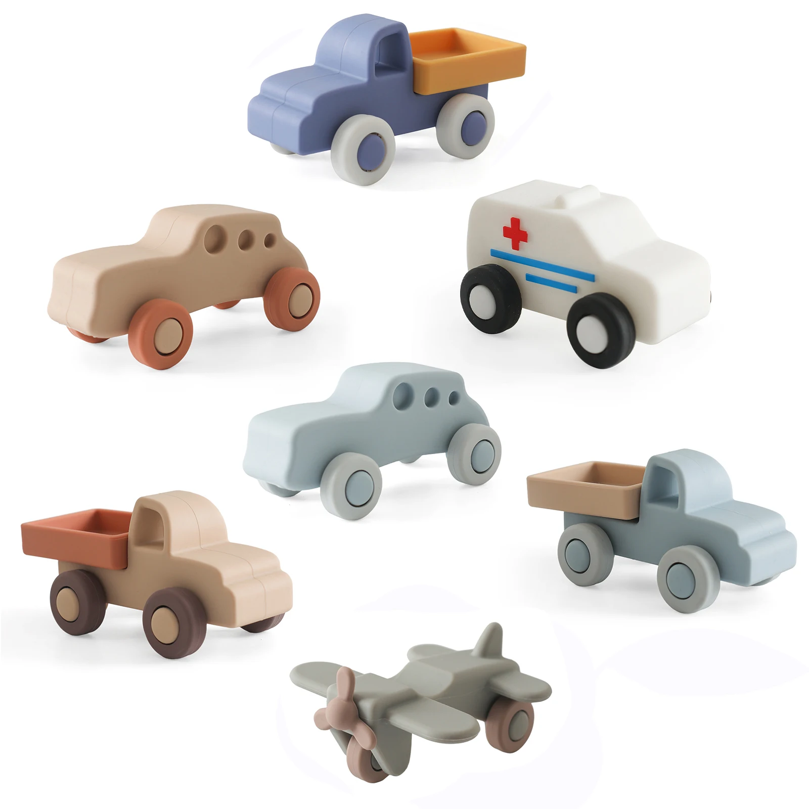 Montessori Baby Silicone Car Toys Baby Things Silicone massaggiagengive Toy Car 0 12 mesi Baby neonato giocattolo educativo blocchi di Silicone