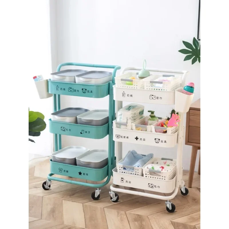 Baby storage rack, small cart, floor to floor, multi-level kitchen, newborn bathroom, toilet storage rack, snack storage rack