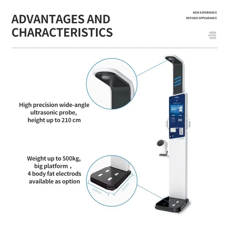 New Beauty Machines 2024 Weights and Gym Machines Weight Height Scale Human Body Analysis Device Full Body Analysis Machine