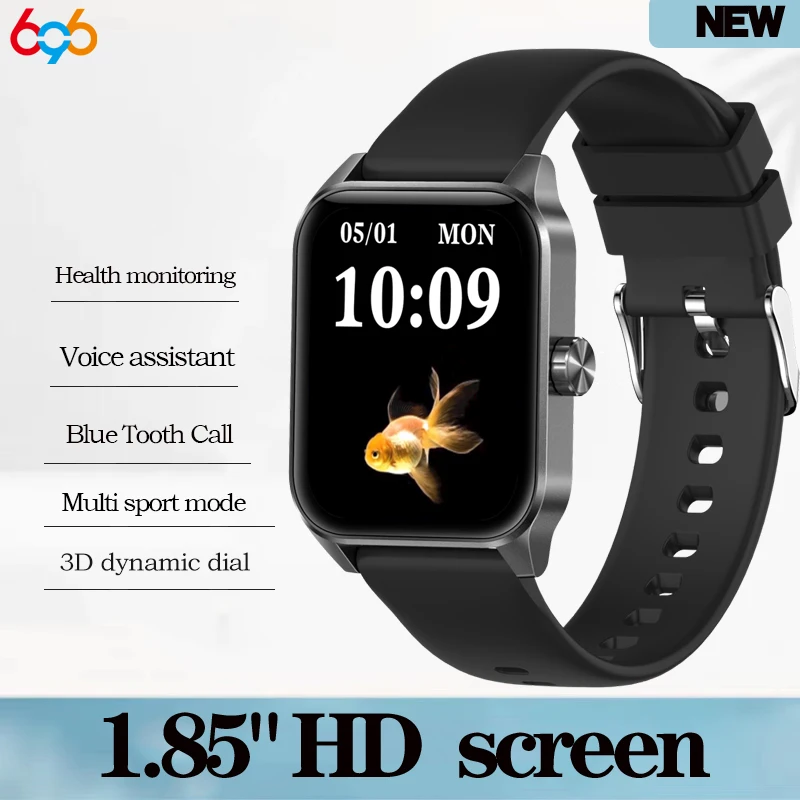 

Square 1.85Inch 3D Dynamic Dial Smart Watch Blue Tooth Call Multiple Sports Modes Heart Rate Health Watches Waterproof Smartwath