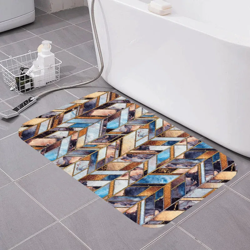 Laminate geometry anti slip shower mat Anti Slip Dormat Bathroom Carpet Strong Water Absorption Floor Area Rugs for Bedroom