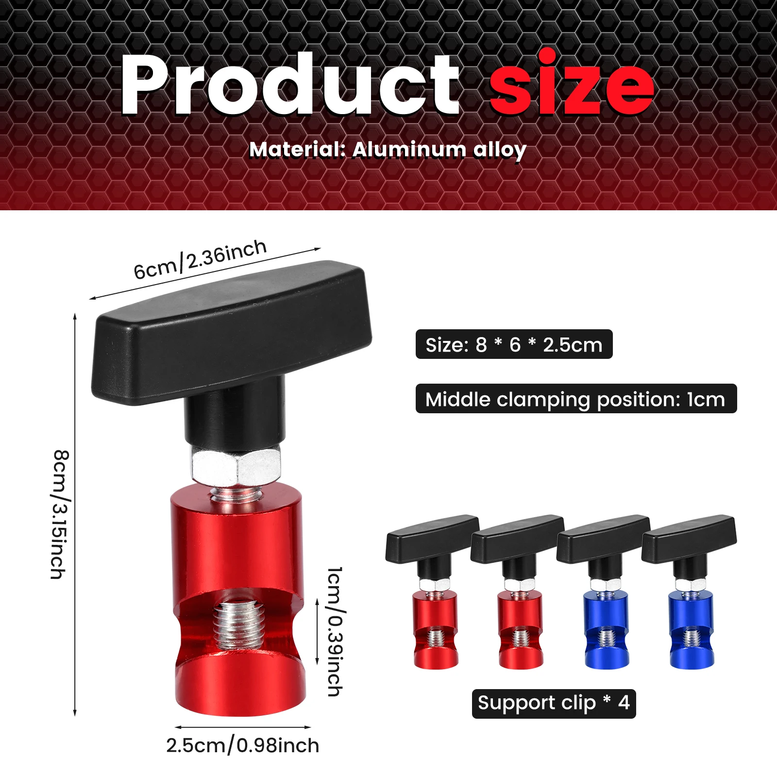 4Pcs Car Hood Strut Clamps Multi Purpose Snap on Lift Support Clamps Insert Type Buckle Structure Stable Support for Multiple