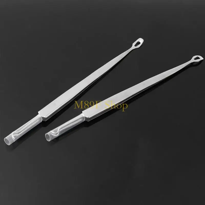 M89F สแตนเลสสตีลปลายสองส่วนโค้งมัดหัวดำแหนบแหนบเข็มสิวสิว Comedone BLEMISH EXTRACTOR TOOL