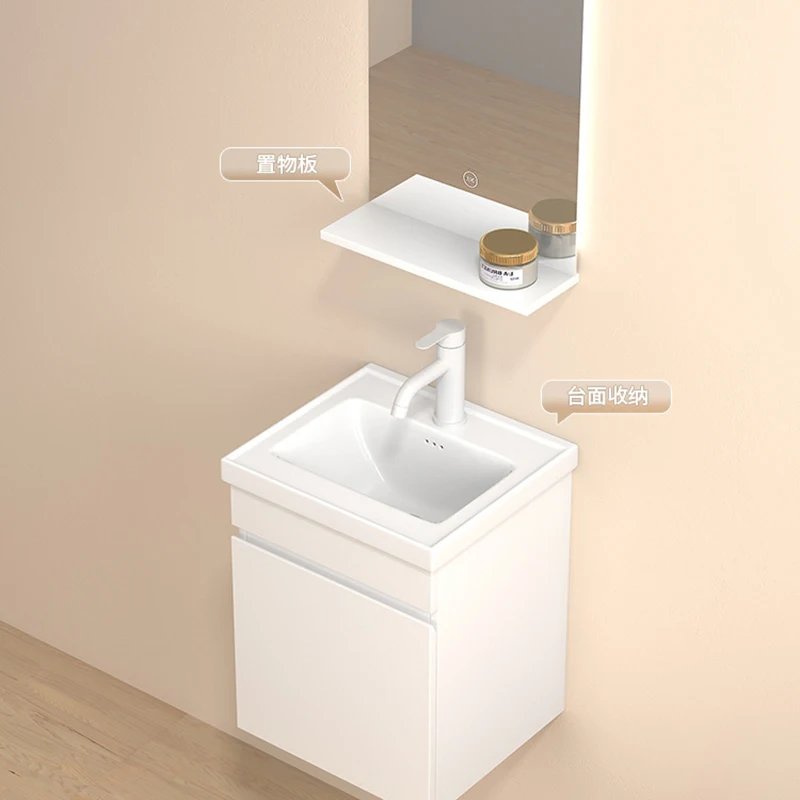 

Aesthetic Wood Bathroom Cabinets Smart Mirror Cabinet Ceramic Washbasin Log Color Bathroom Cabinet Washbasin Trendy Furniture
